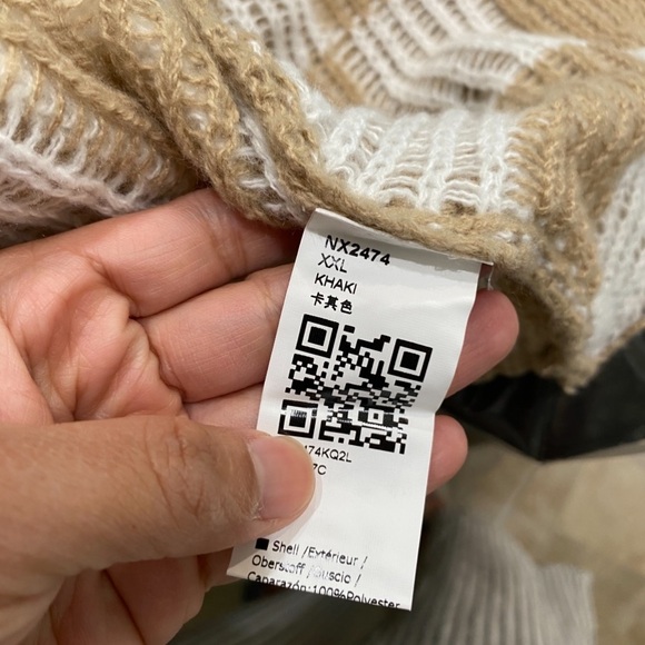 New Women XXL Brown Checkered Print Cardigan, Open Front - Picture 10 of 10